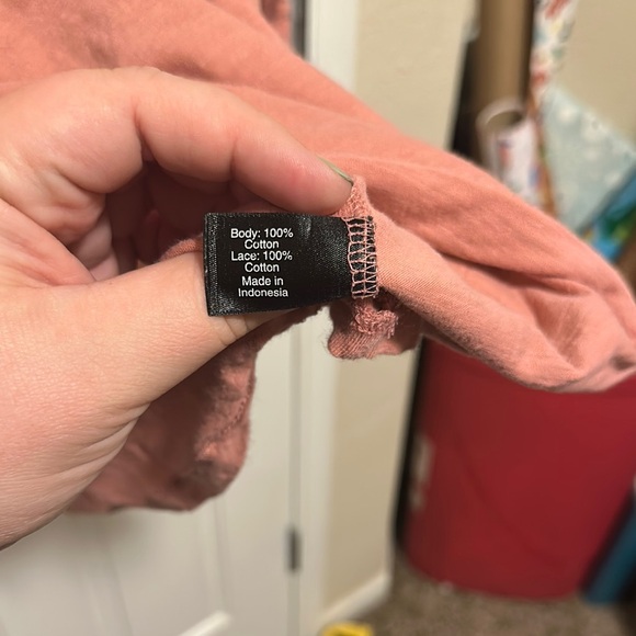 Lane Bryant Pink Bell Sleeve Blouse with Ruffled 3/4 Sleeves - Picture 5 of 6